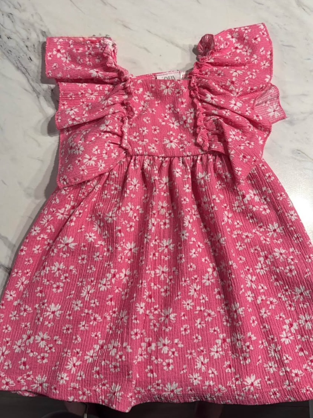 Baby girl Zara Pink Floral Ruffle Sundress